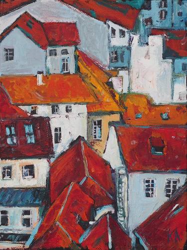 Original Expressionism Architecture Paintings by Alfia Koral