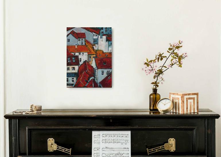 Original Expressionism Architecture Painting by Alfia Koral