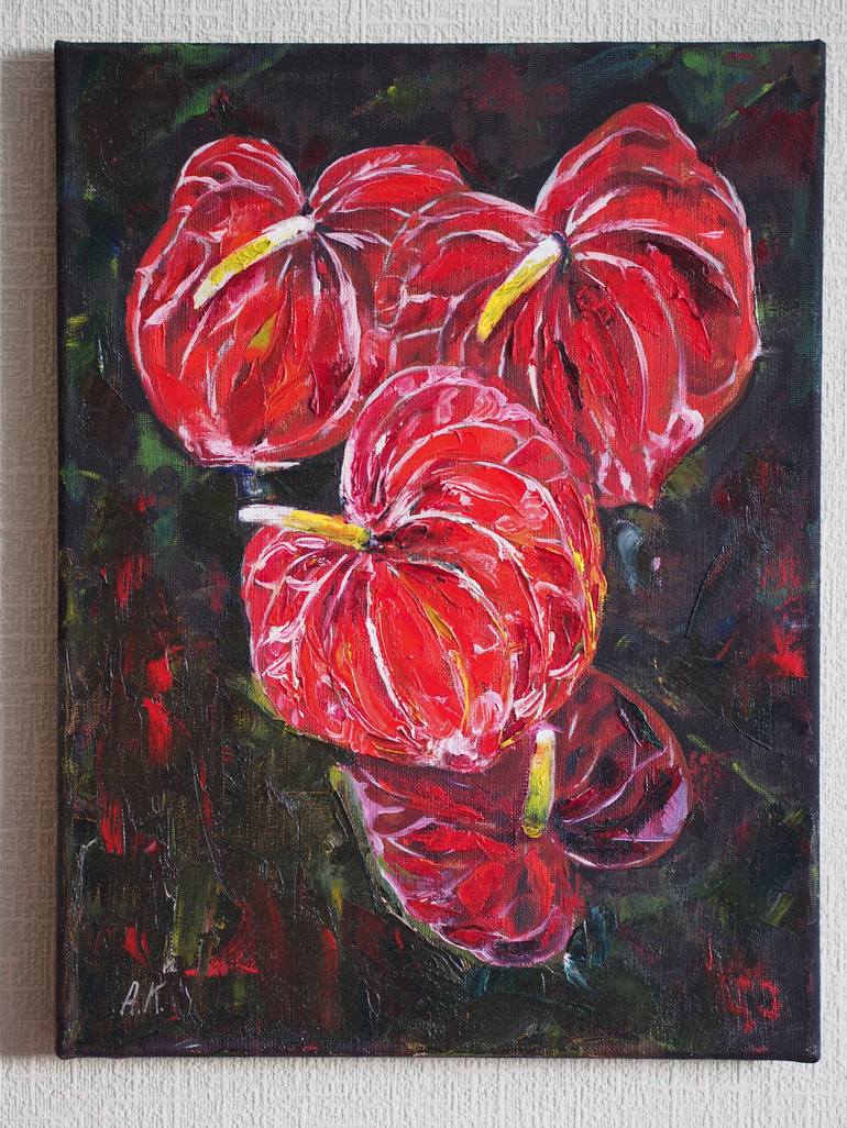 Original Expressionism Floral Painting by Alfia Koral