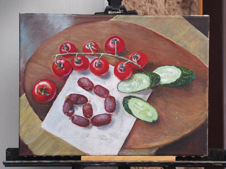 Original Impressionism Food Painting by Alfia Koral