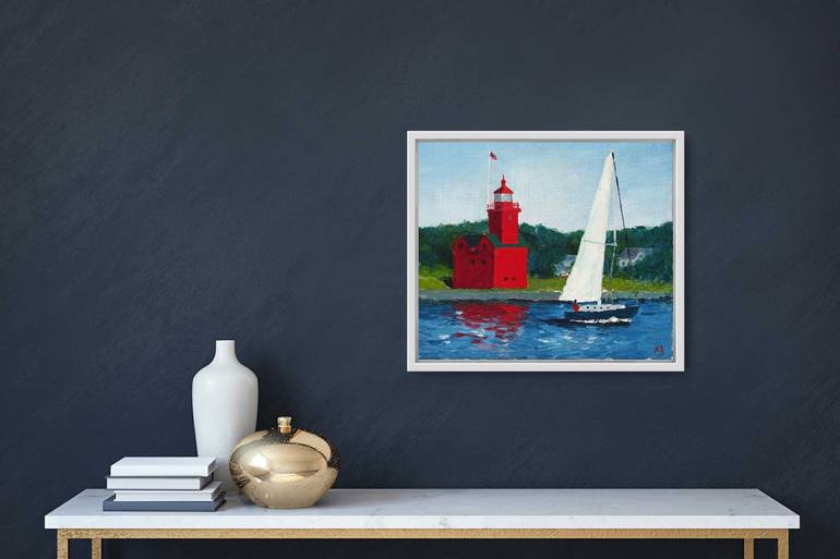 Original Yacht Painting by Alfia Koral