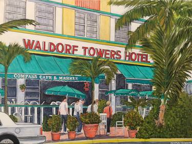 Original Art Deco Architecture Paintings by Howard Newman