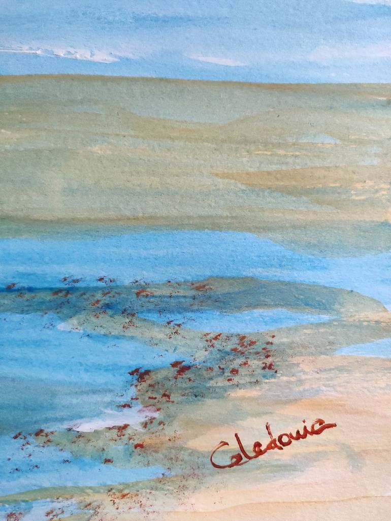 Original Abstract Expressionism Beach Painting by Celedonia Ramón Muro