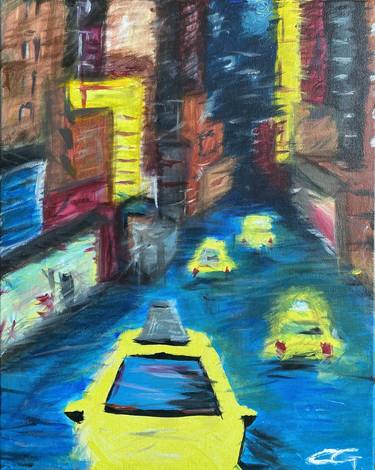 Original Abstract Cities Paintings by carly gardne