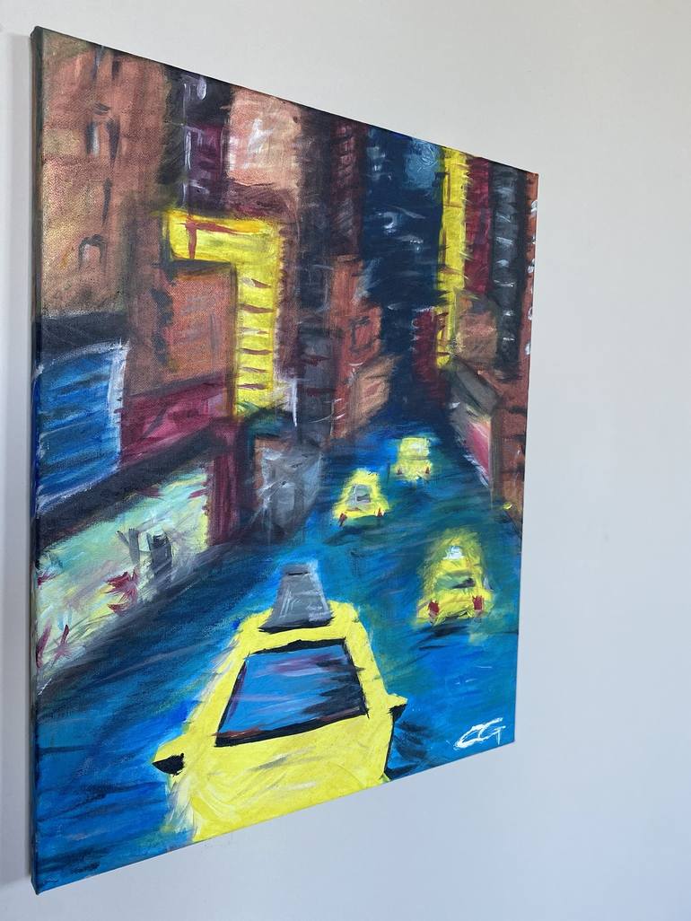Original Abstract Cities Painting by carly gardne
