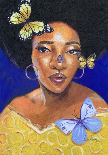 Original Portrait Painting by Sanya Gbemileke