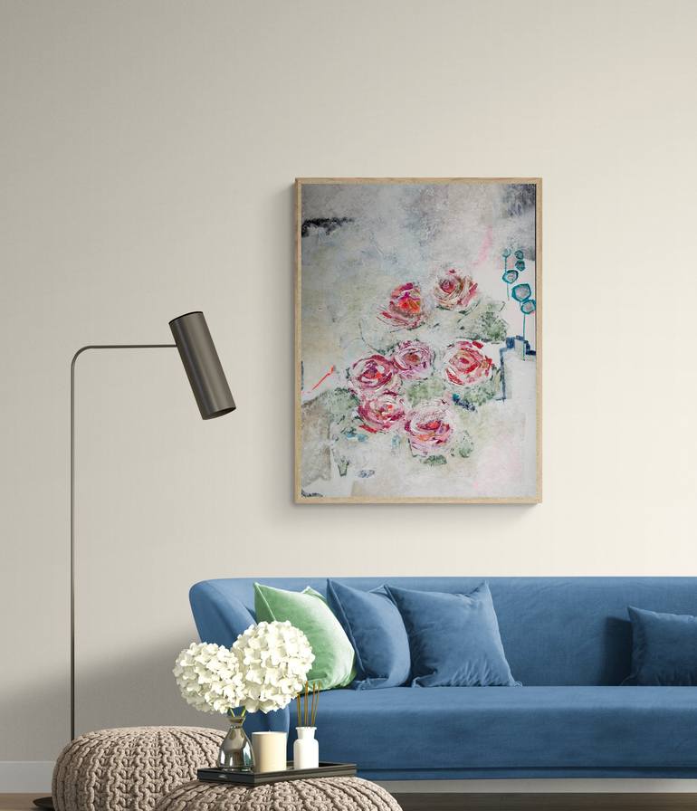 Original Floral Painting by Mantha Art