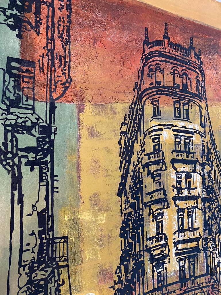 Original Figurative Architecture Painting by Naiker Roman