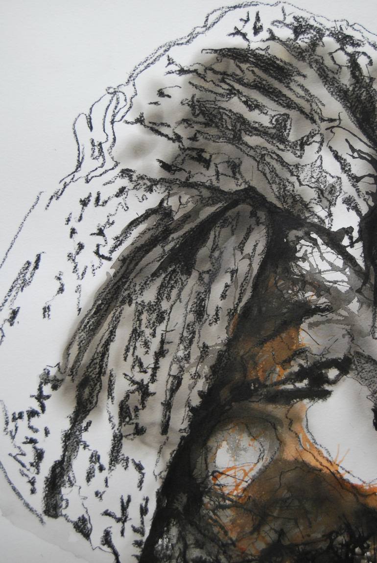 Original Art Deco People Drawing by Naiker Roman