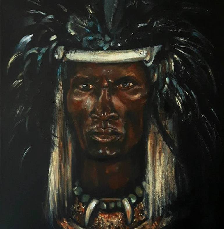Shaka Zulu Painting by esther deVries | Saatchi Art
