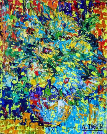 Original Impressionism Floral Paintings by Nathalie JAGUIN