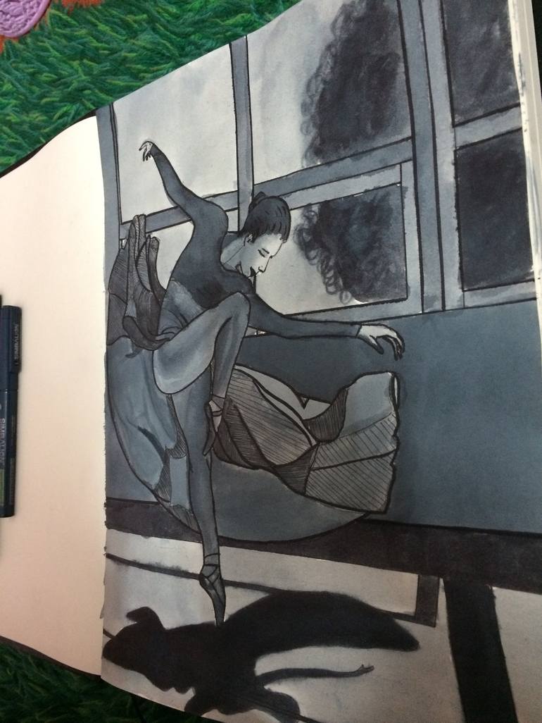 Original Contemporary Performing Arts Drawing by Bakhtawar Aslam