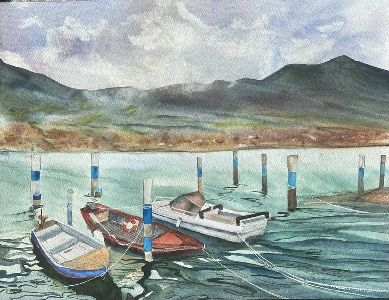 Original Realism Boat Painting by Maria Chandy