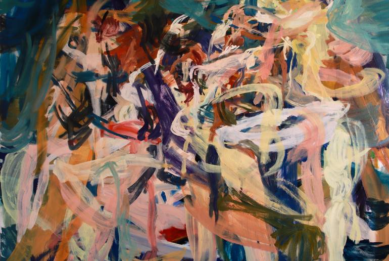 Original Abstract Expressionism Abstract Painting by Le Liu