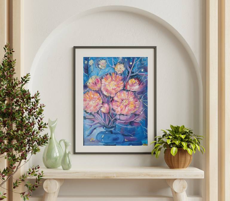 Original Abstract Floral Painting by Alina Skorokhod