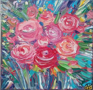 Original Abstract Floral Paintings by Alina Skorokhod