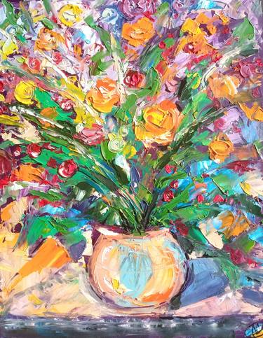 Summer Meadow Vibes Floral Abstract Bouquet Still Life thumb