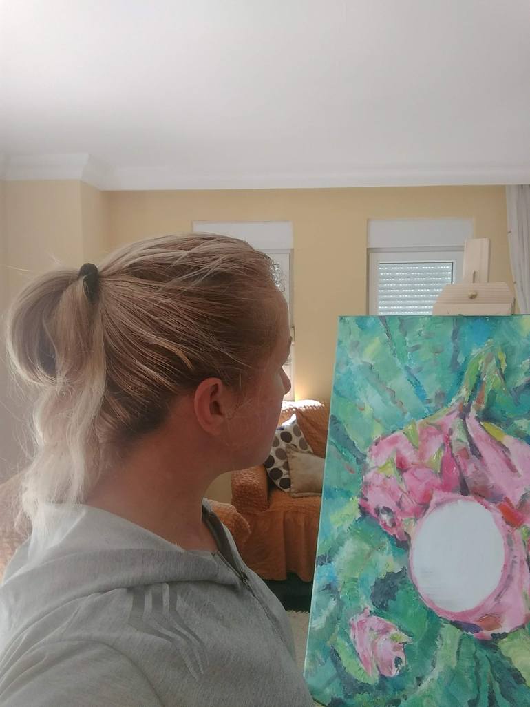 Original Abstract Floral Painting by Alina Skorokhod