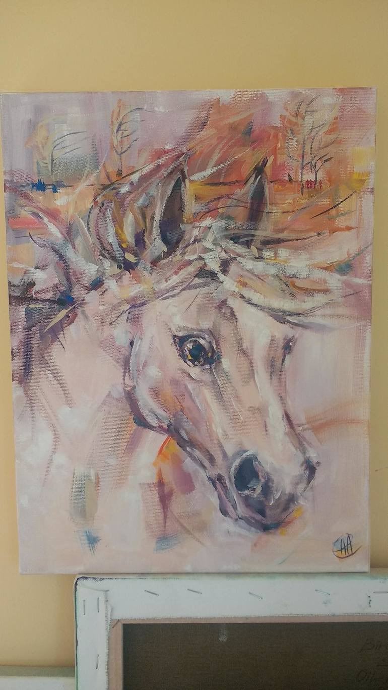 Original Abstract Animal Painting by Alina Skorokhod