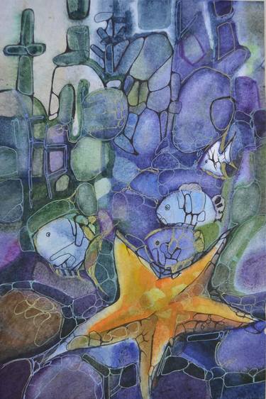 Vintage watercolor starfish art thumb
