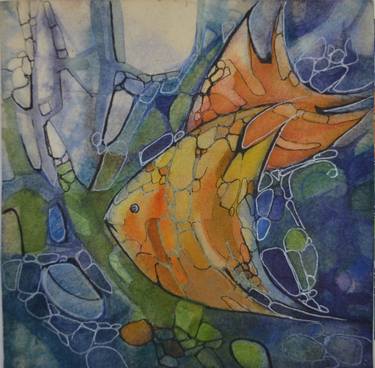 Original Abstract Fish Paintings by Alina Skorokhod