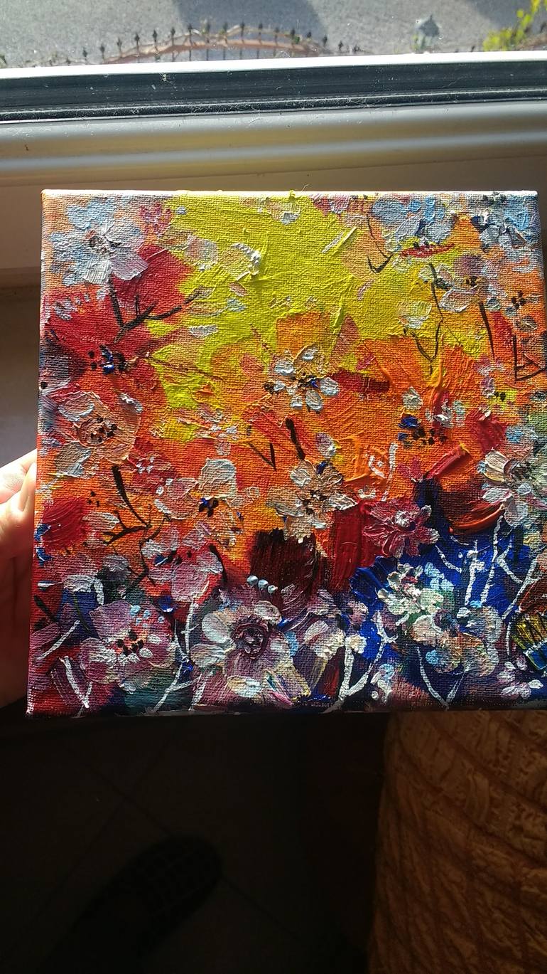 Original Abstract Floral Painting by Alina Skorokhod