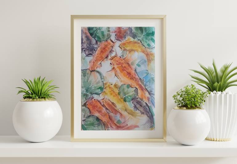 Original Abstract Fish Painting by Alina Skorokhod