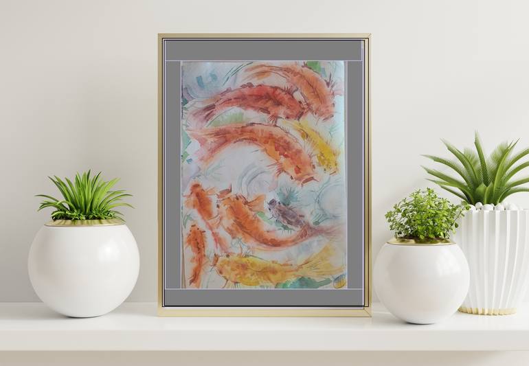 Original Abstract Fish Painting by Alina Skorokhod