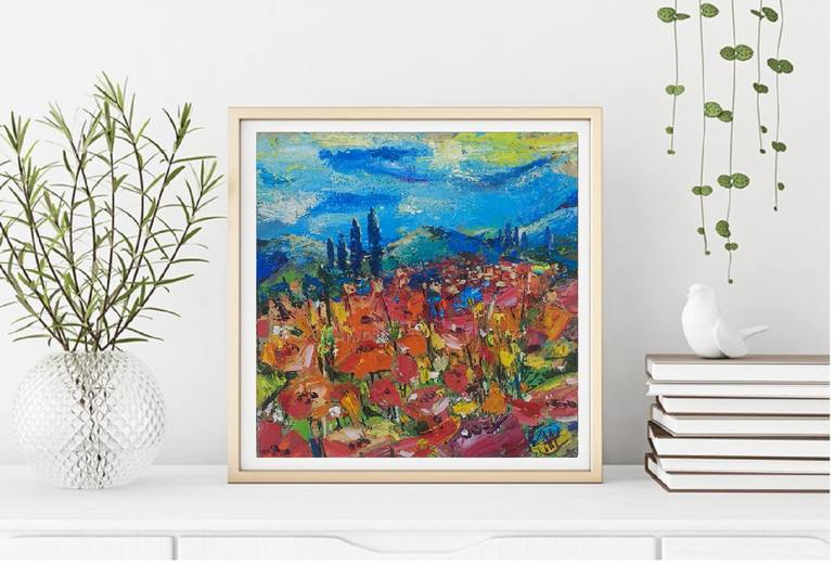 Original Abstract Floral Painting by Alina Skorokhod