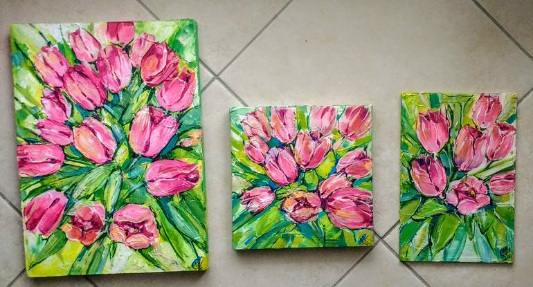 Original Abstract Floral Painting by Alina Skorokhod