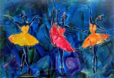 Aplomb Ballerinas dancing abstract Contemporary original art thumb