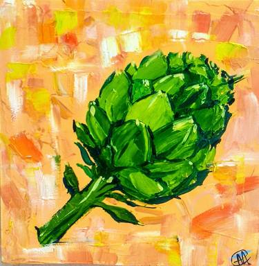 Artichoke oil painting  impasto thumb