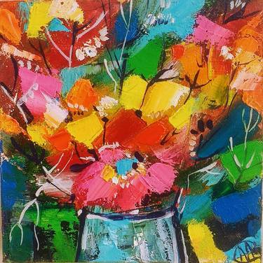 impasto abstract floral Painting thumb