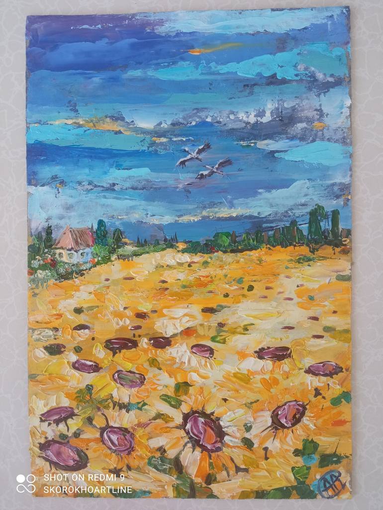 Original Impressionism Landscape Painting by Alina Skorokhod