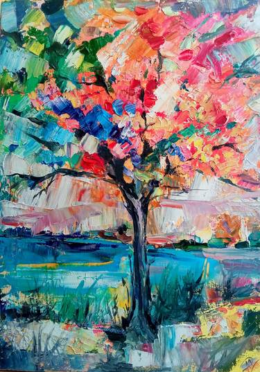 Print of Abstract Tree Paintings by Alina Skorokhod