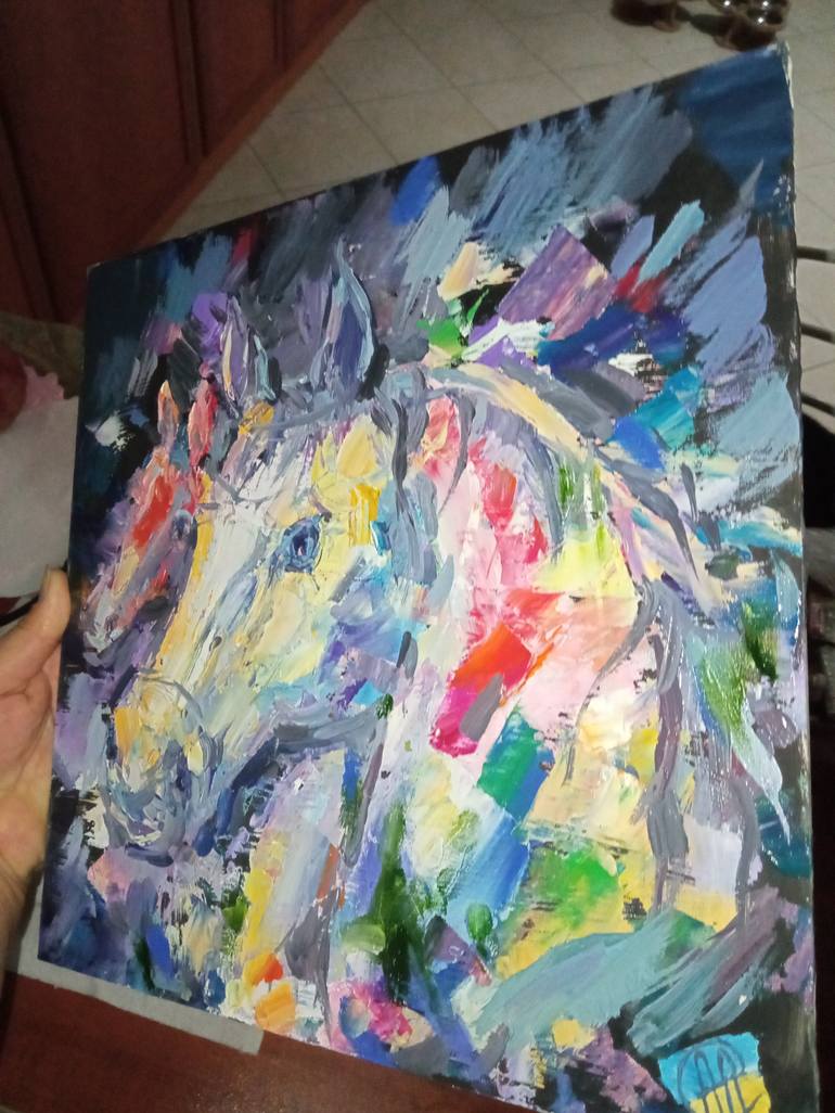 Original Abstract Animal Painting by Alina Skorokhod