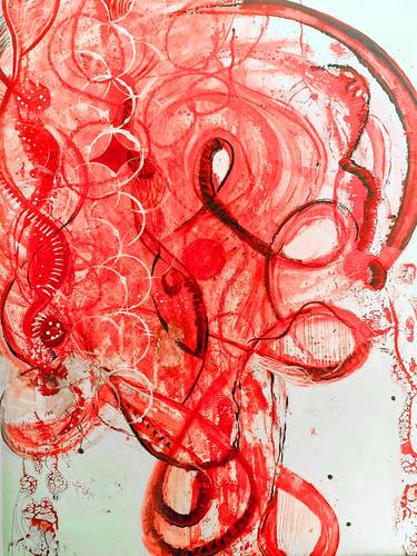 Original Abstract Expressionism Women Mixed Media by Emelly Velasco