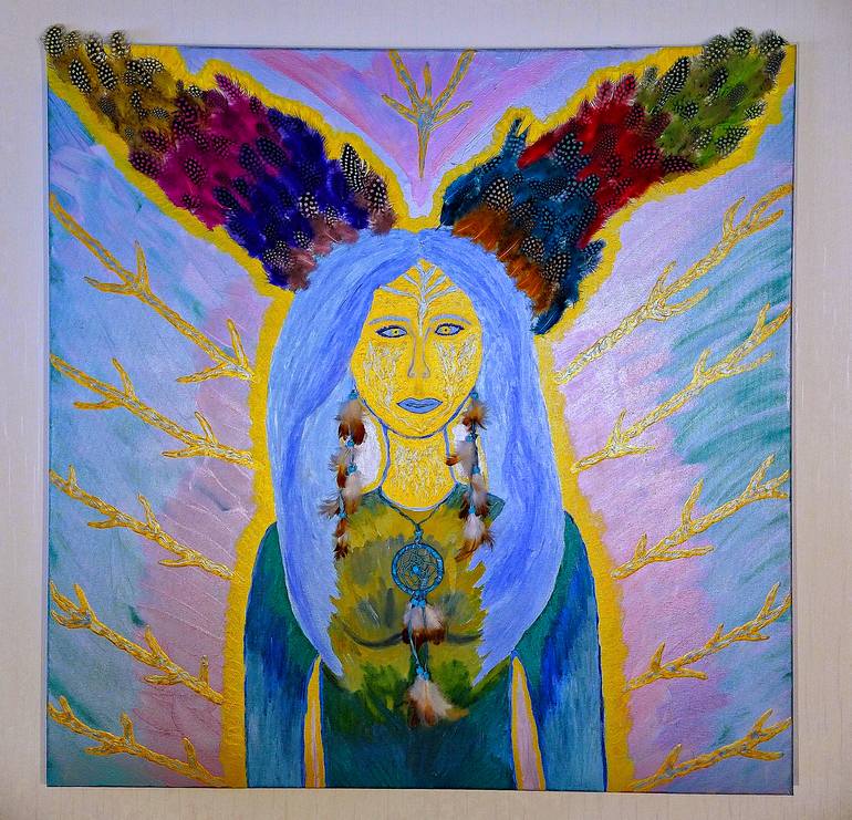 Shanti - goddess of the spirits Painting by Lena Snow