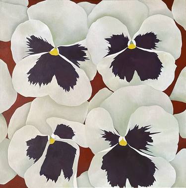 Saatchi Art Artist Yoojin Shin; Painting, “White Pansies (2021)” #art