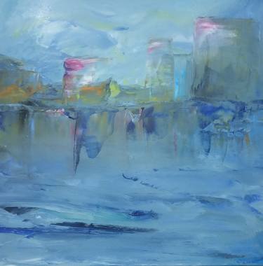 Original Abstract Expressionism Seascape Painting by Evi Panteleon Painter