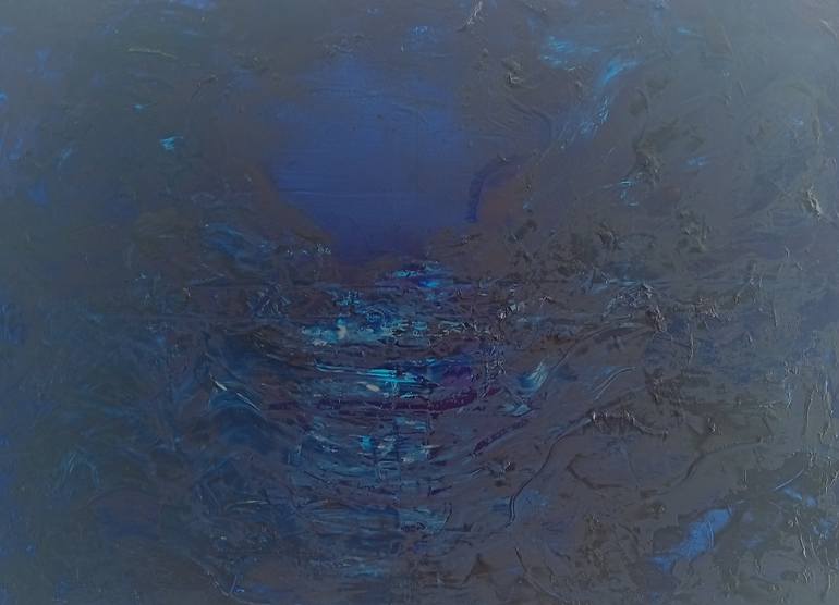 Original Abstract Painting by Evi Panteleon Painter | Abstract Expressionism Art on Canvas | Where the Deep Water Glows