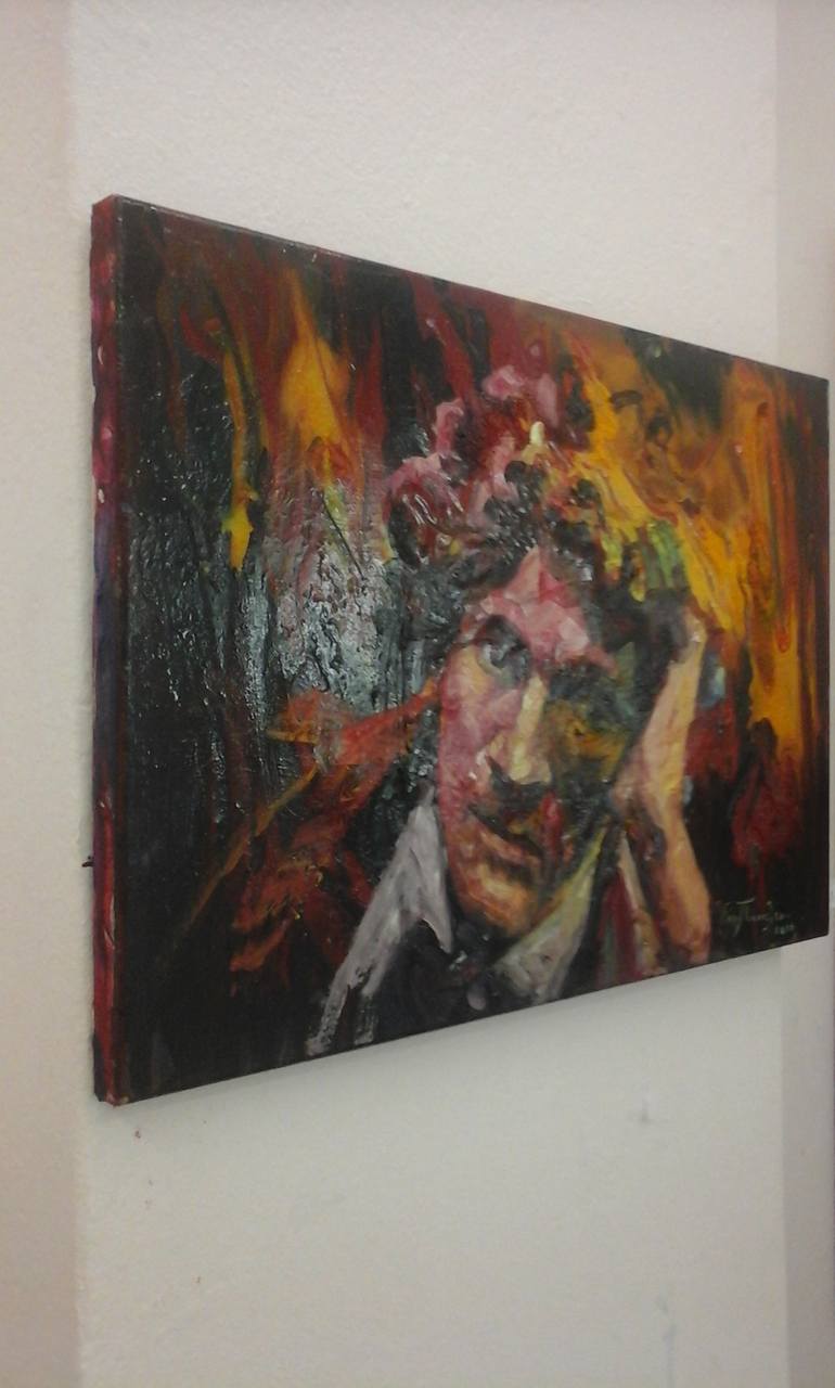 Original Expressionism Portrait Painting by Evi Panteleon Painter