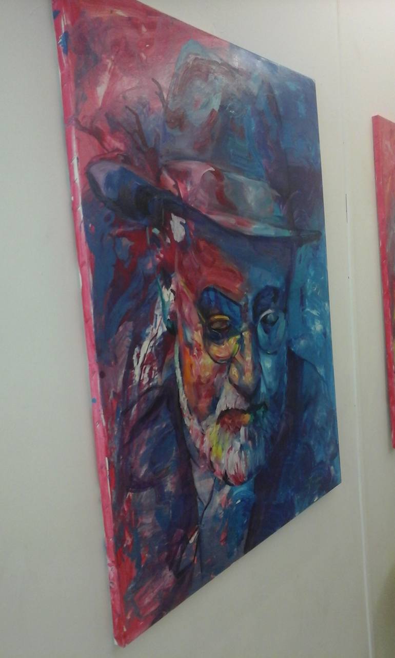 Original Expressionism People Painting by Evi Panteleon Painter