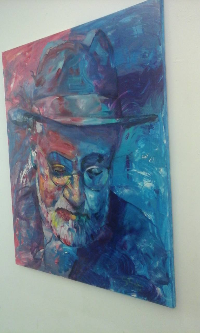 Original Expressionism People Painting by Evi Panteleon Painter