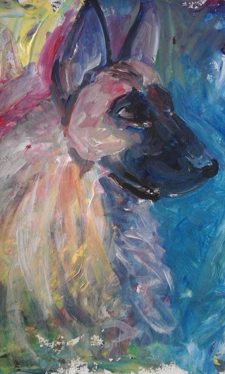 German shepherd best sale abstract art