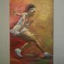 I play tennis and I love it!
So, I created paintings of my favorite tennis players and their techniques, with theme “Tennis in Art”.
Evi Panteleon