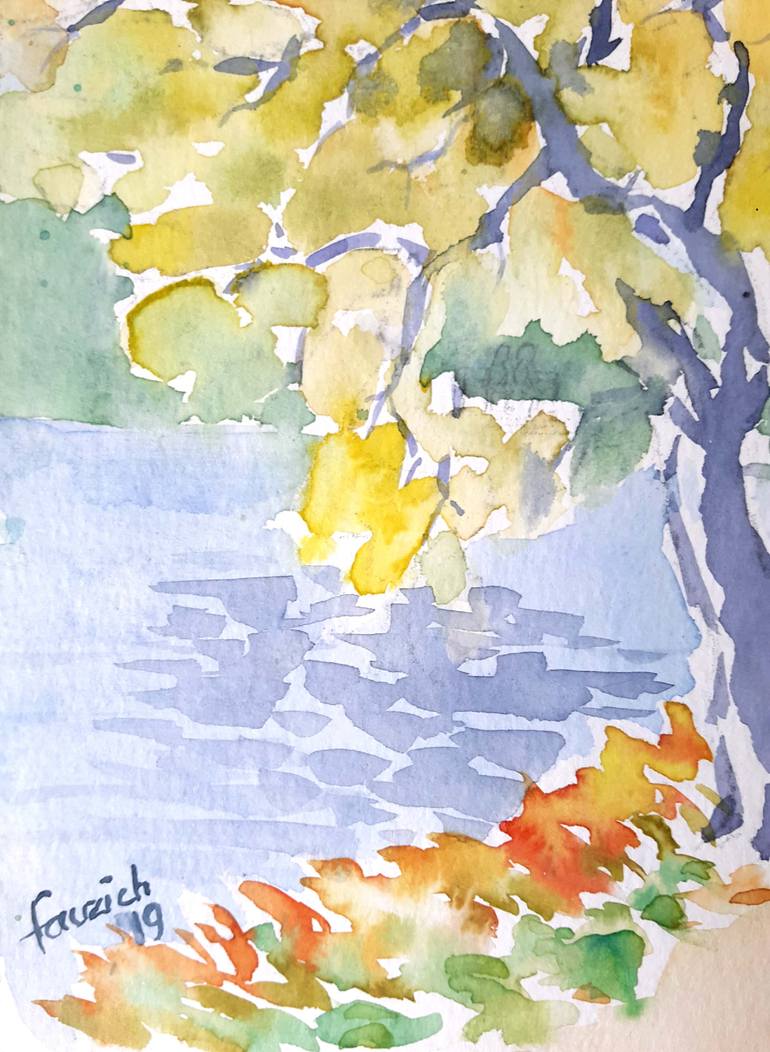 Original Impressionism Landscape Painting by Fauzi Chairani