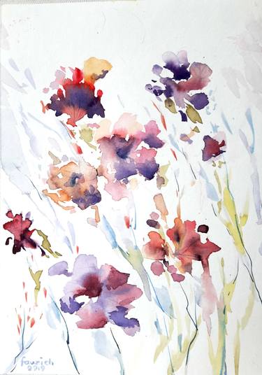 Print of Abstract Expressionism Floral Paintings by Fauzi Chairani