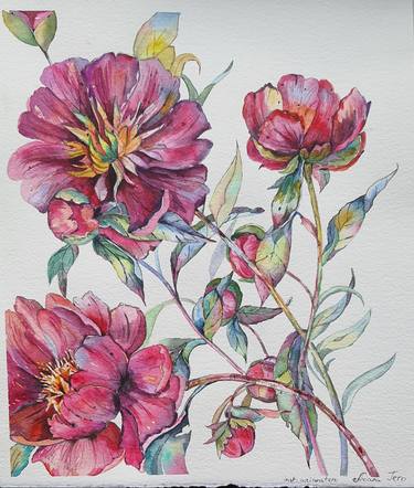Print of Expressionism Floral Paintings by Ariana Tero