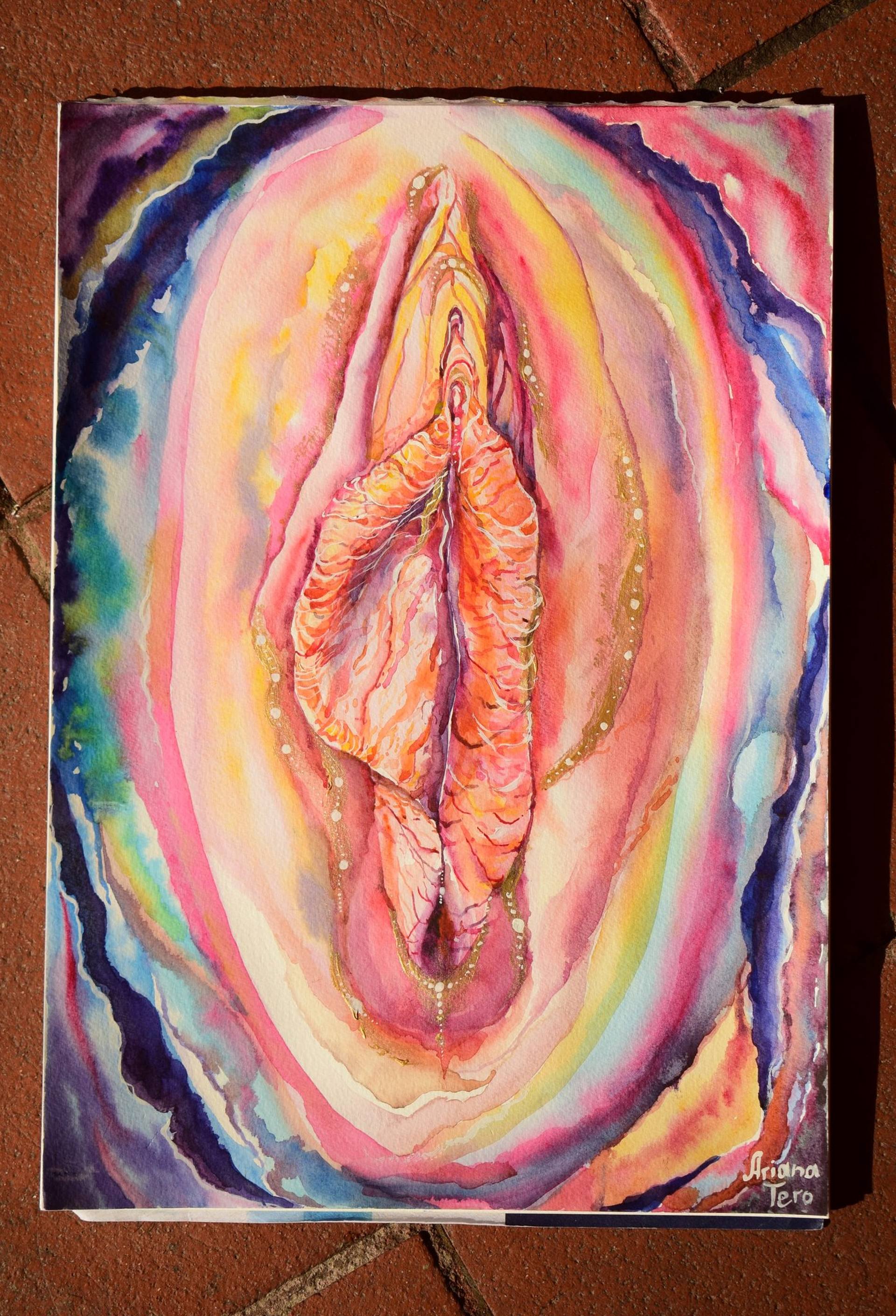 Magic Yoni Pink Original Watercolor Painting Empowering Vagina Lesbian Art  Vulva Female Nude Power Woman Feminine Body Positive Cosmic Pearl Painting  by Ariana Tero | Saatchi Art